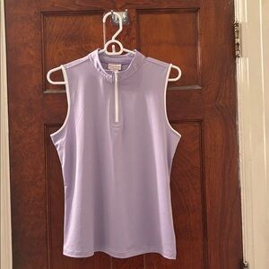 Tommy Bahama W’s Sz M Everyday Active Sleeveless Zip Tee in Lavender. Exclt Cdtn